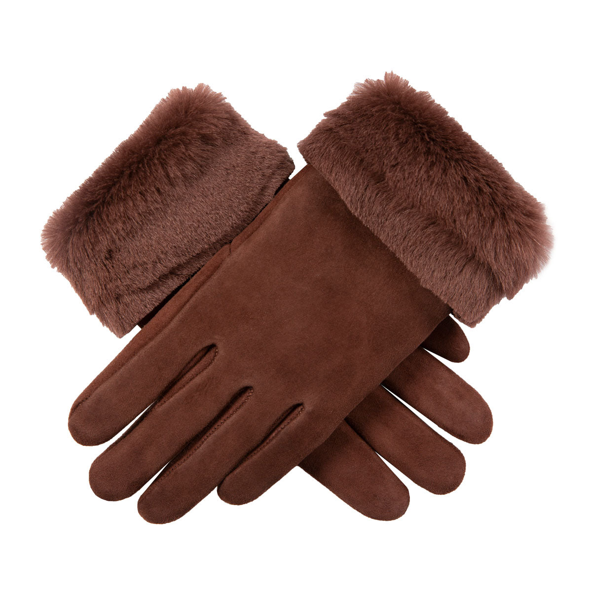 Women's sheepskin gloves in chestnut