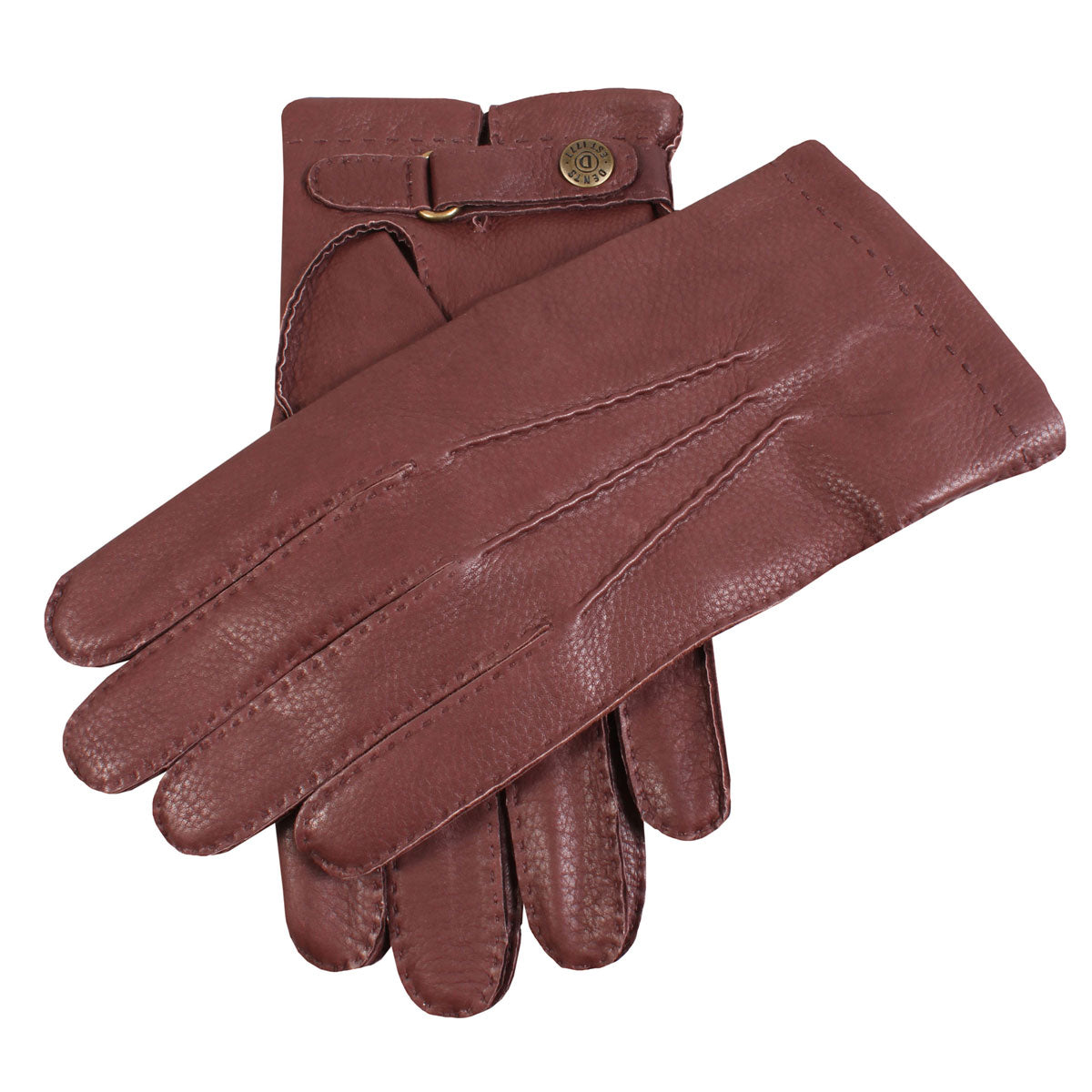 Men's cashmere-lined deerskin leather gloves