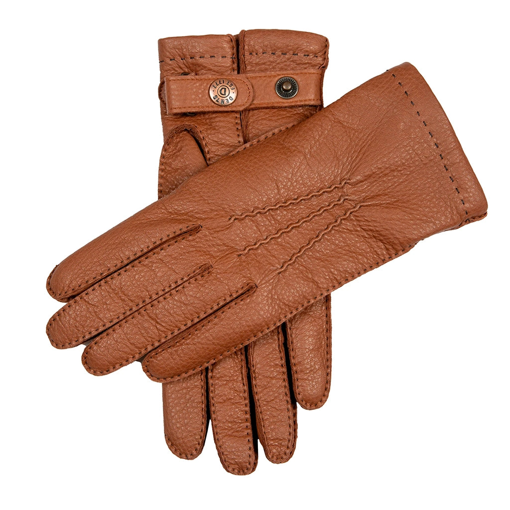 Brown leather gloves