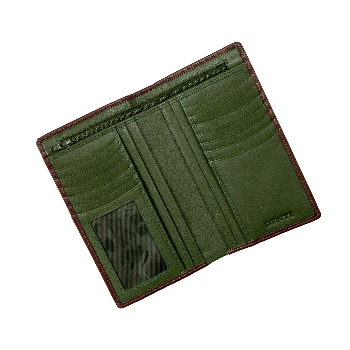 Men's smooth nappa leather wallet with RFID technology in English tan/olive