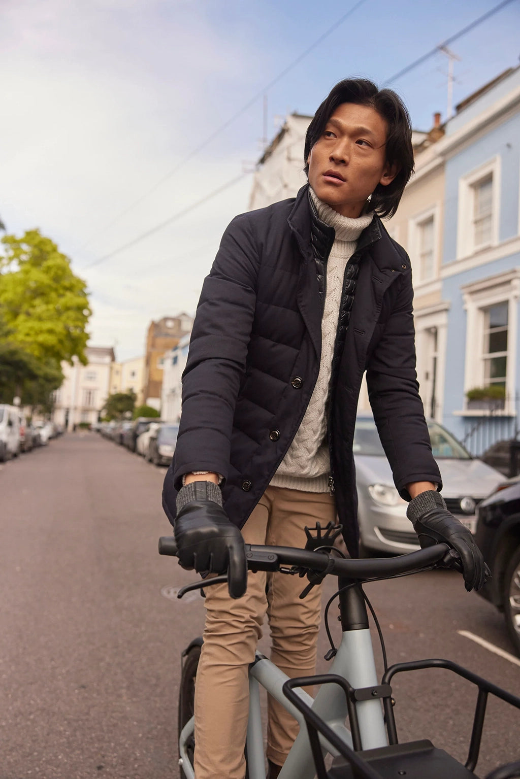 Man on bike in London street