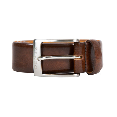 Men's Heritage Lined Full-Grain Leather Belt with Brass Buckle