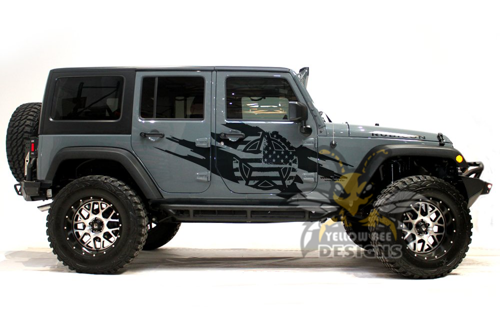 Army Crafts Star Graphics For Jeep JK Wrangler decals 4 Door 2007-2018