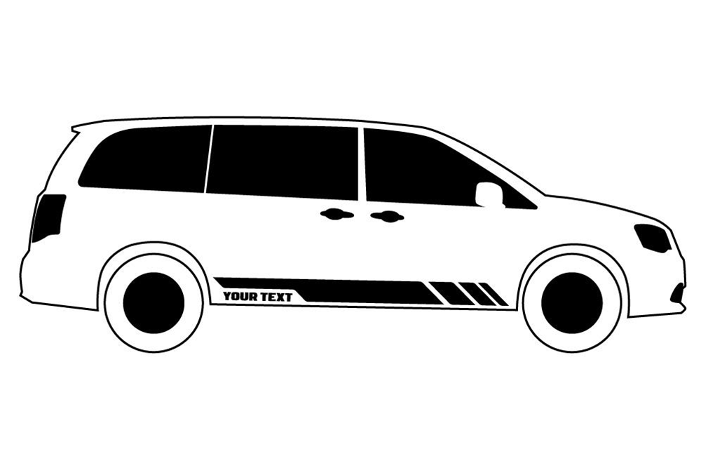 minivan clipart black and white cross