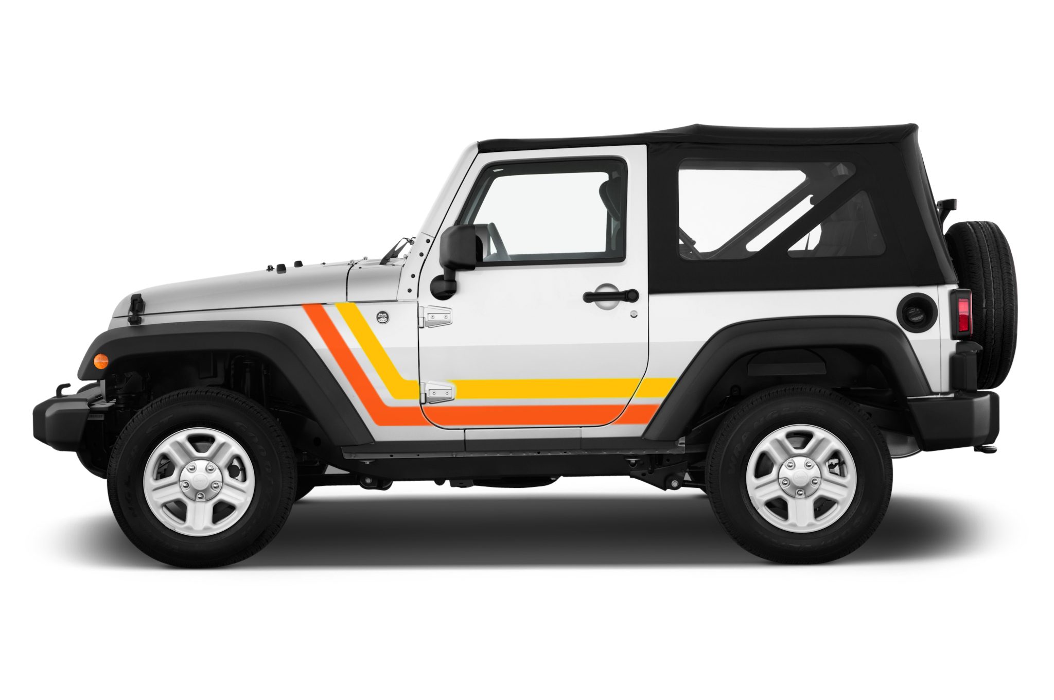 Old School Retro For Jeep JK Wrangler stripes 2 Door 2007-2018