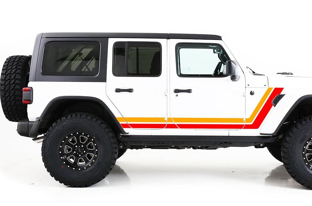 Jeep JL Wrangler Decal Retro Stripes Graphics Vinyl