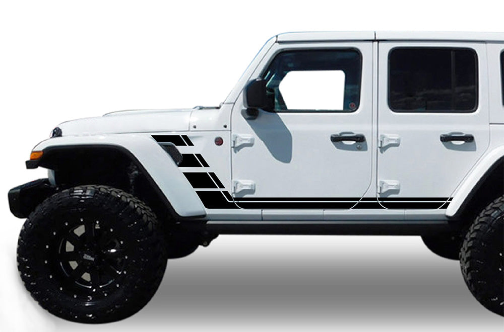 Rocket Stripes Graphics decals for Jeep JL Wrangler 2020, side sticker