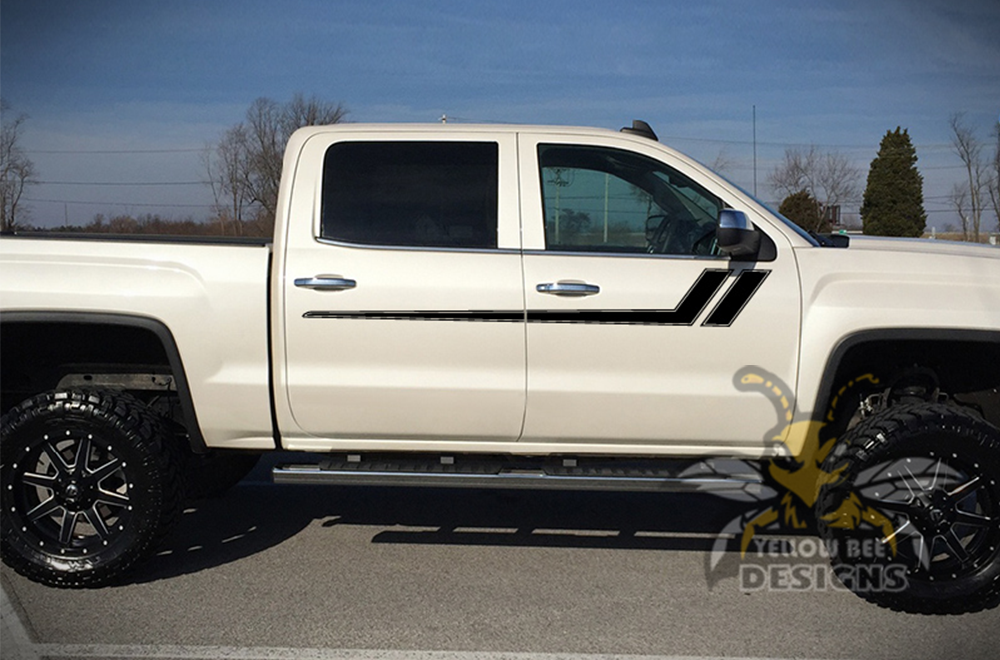 Side Hockey Stripes Graphics Vinyl Compatible decals for gmc sierra