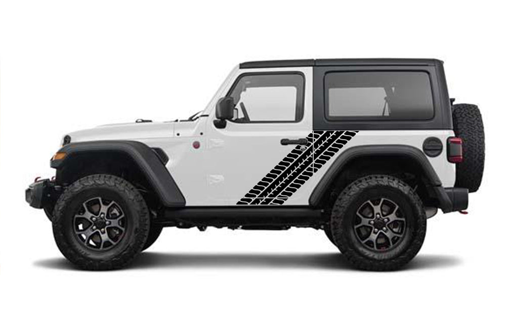 Jeep JL Wrangler Tire Tracks decals 2019, 2020, side stickers