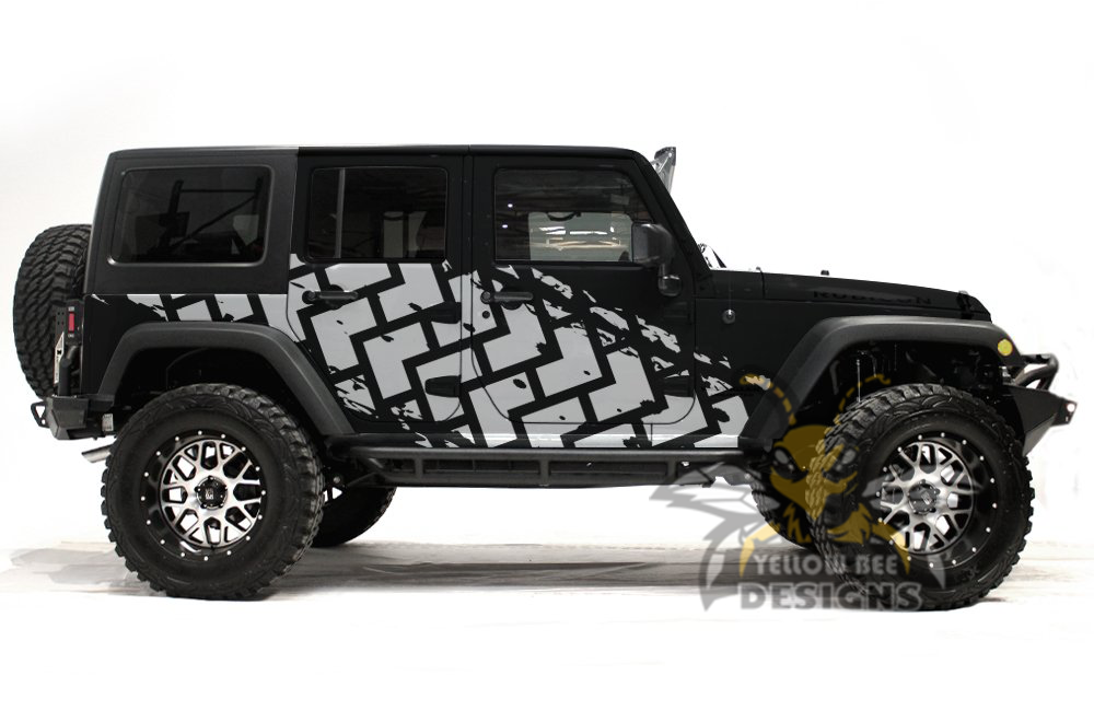 Tire Tracks Decal For Jeep JK Wrangler stickers 4 Door 2007-2018