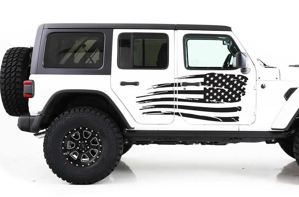 USA Flag Graphics Jeep JL Wrangler decals 2020, side stickers
