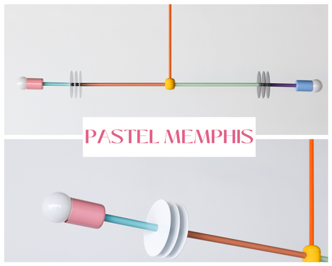 Memphis Chandelier in Pastel Colors