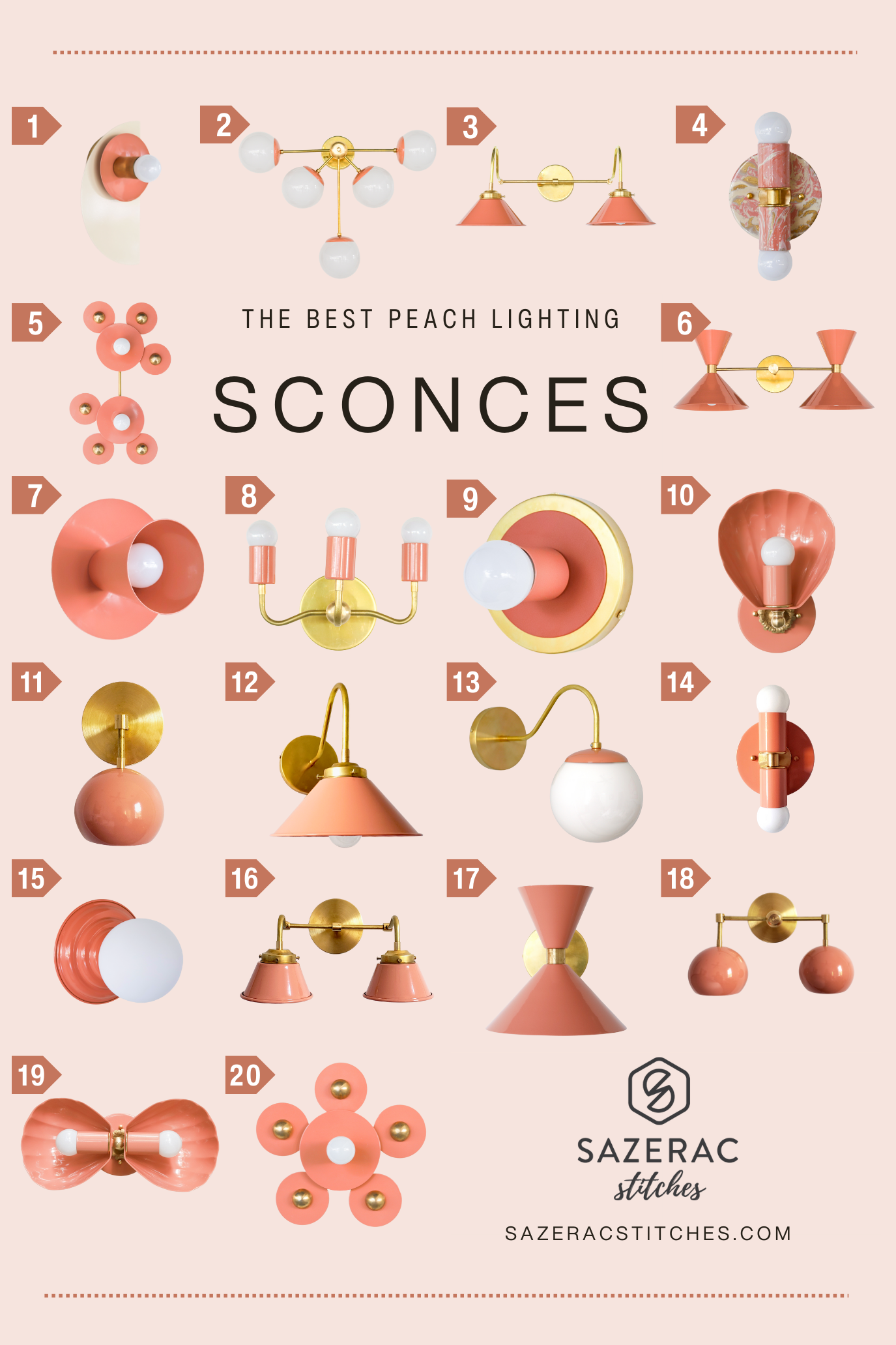 The Best Peach Lighting for Every Space in your home - Sconces and wall lighting