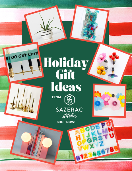 graphic of sazerac stitches holiday gift guide