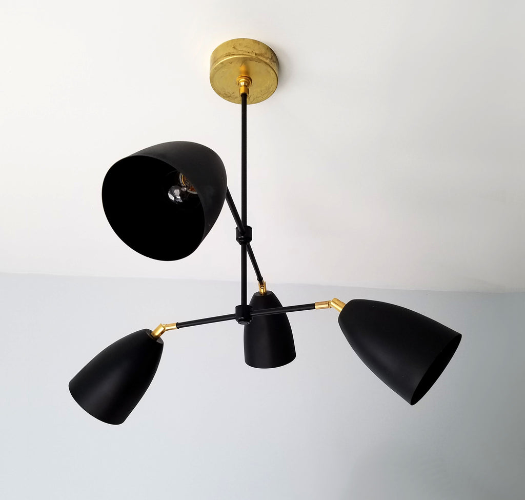 black mid century modern chandelier