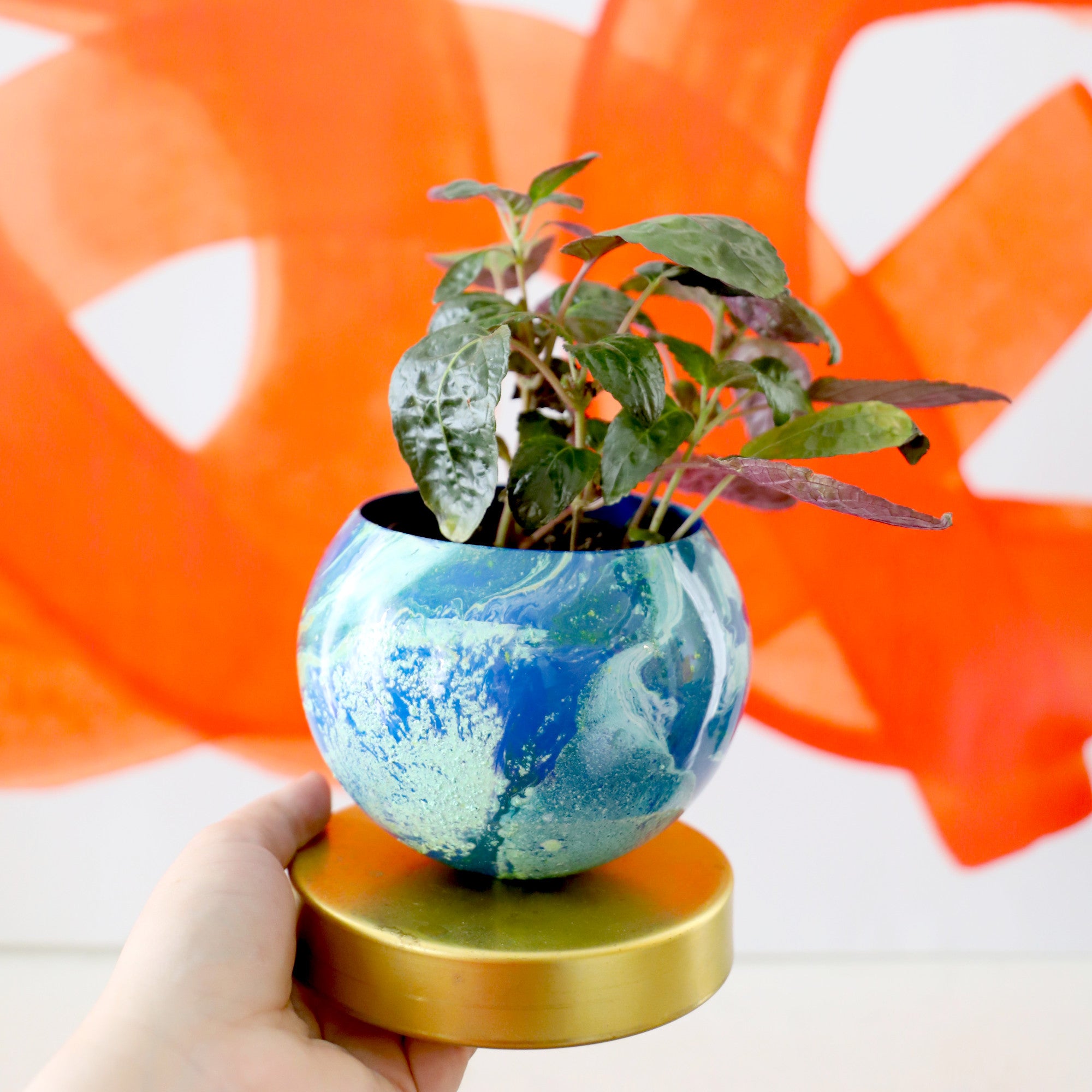 Blue Marble Planter