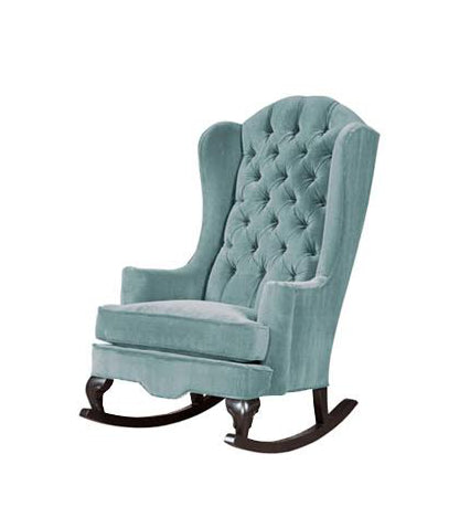 blue rocking chair nursery