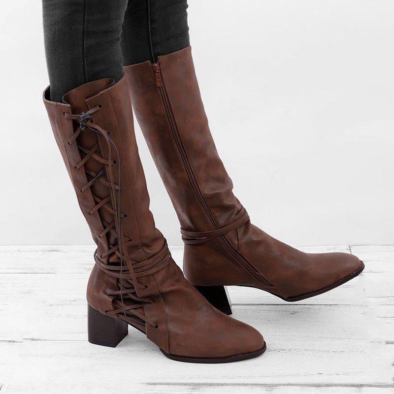 vintage low heel boots