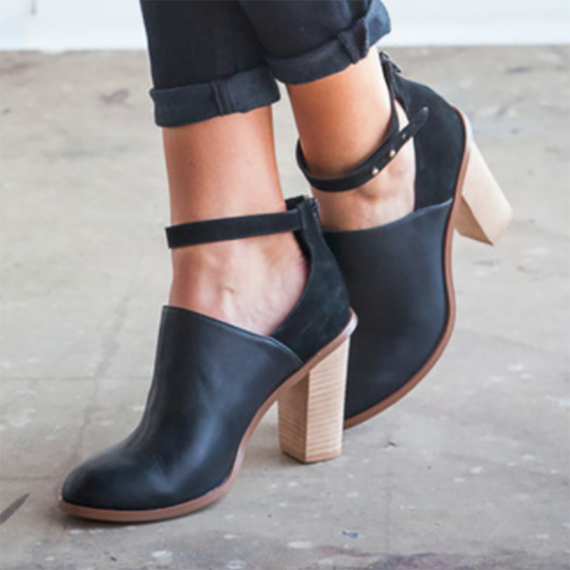 womens black boots with heel