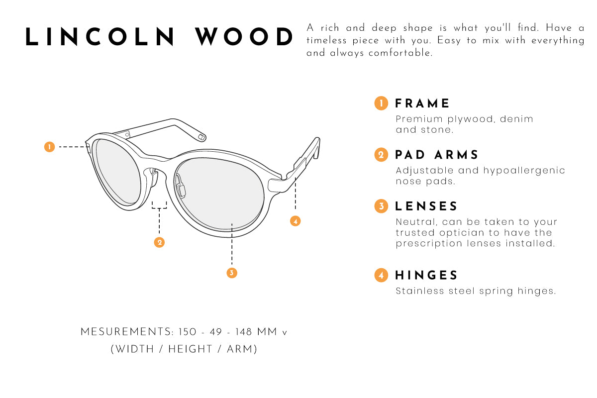 Lincoln wood eyeglasses