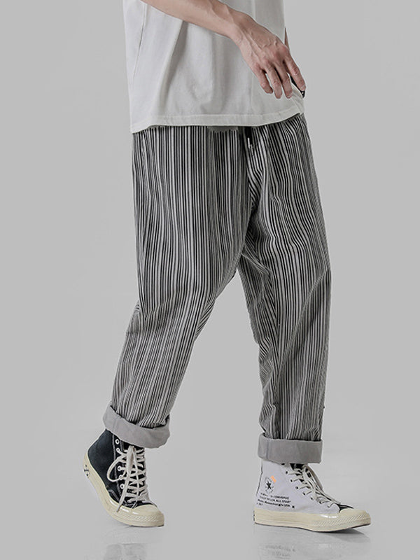 striped straight pants