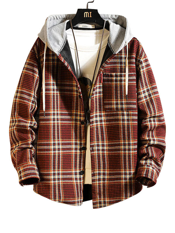 plaid hoodie men