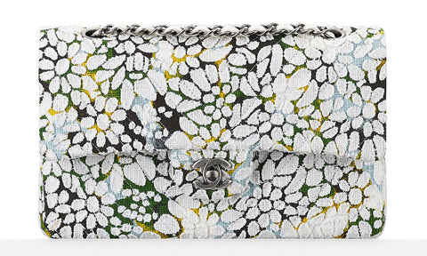 Chanel Floral Tweed Calfskin Classic Flap Bag