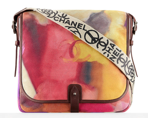 Chanel Printed Velvet Calfskin Messenger Bag