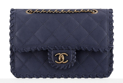 Chanel Small Velvet Calfskin Whipstitched Flap Bag