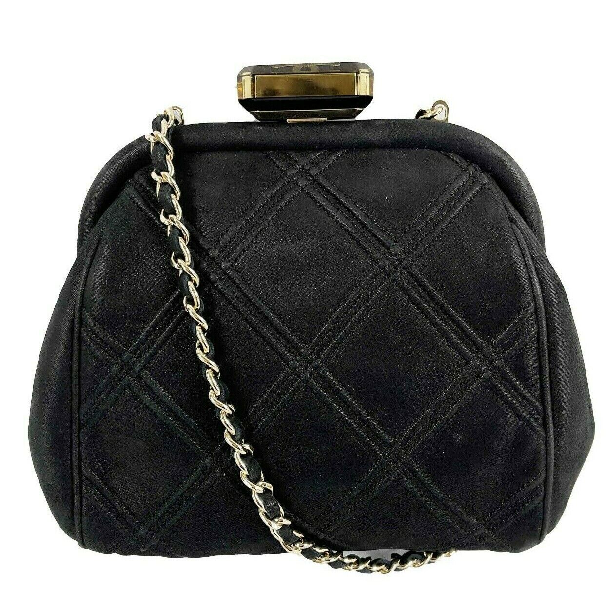 CHANEL - Mini Crossbody Clutch - Black Quilted /Gold-tone - 'CHANEL' C -  BougieHabit