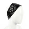 CHANEL - Vintage Black Quilted Leather Headband - Elastic Band - One Size