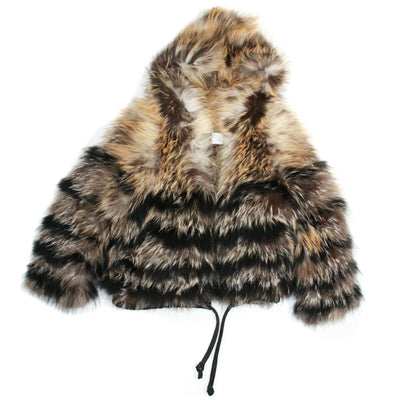 Isabel Marant Fox Fur Coat Hooded Runway Zip Up Jacket US S 1 - Luxury Resale