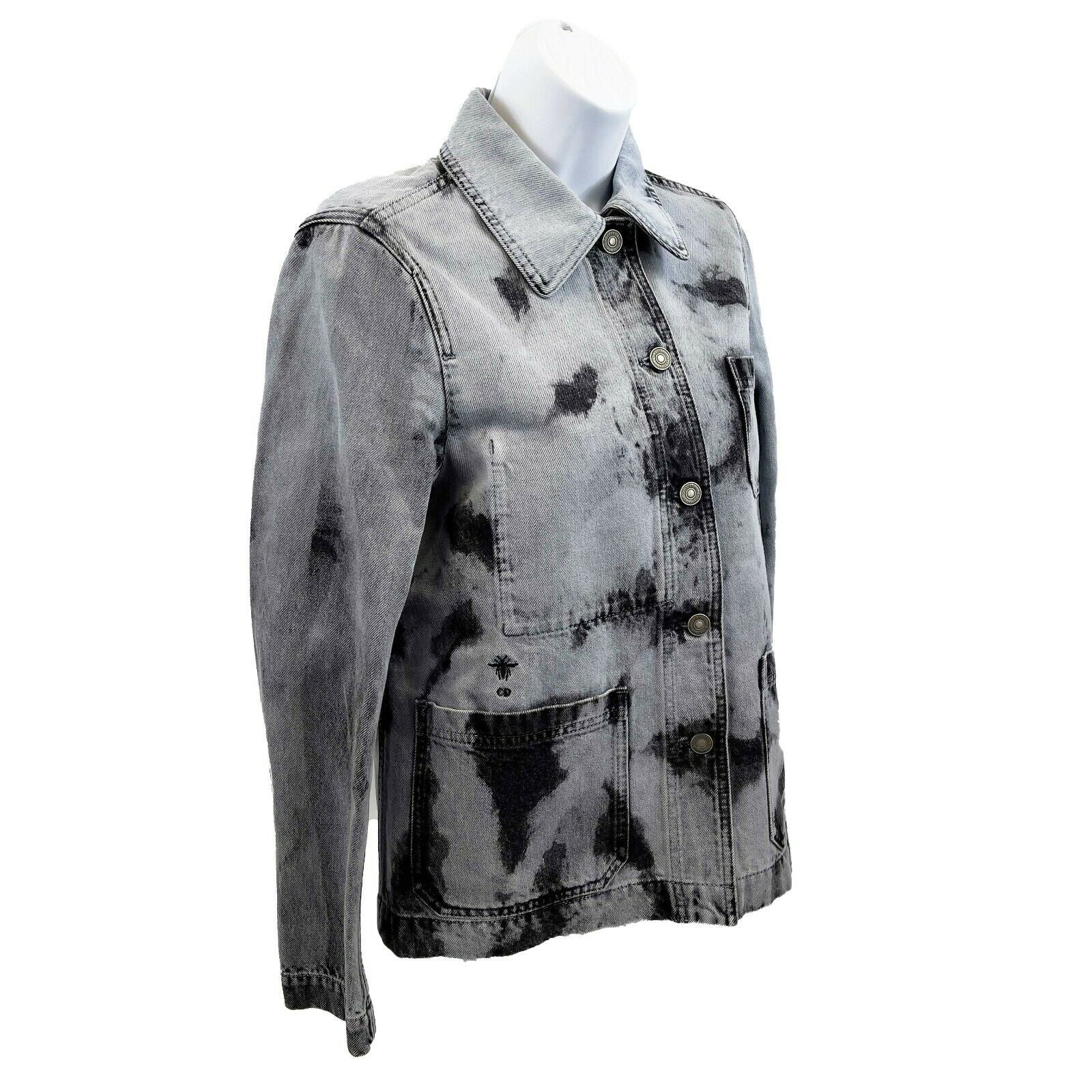 Dior Homme X Kaws Bee Denim Jacket In Black  ModeSens  Denim jacket men  Jackets Dior homme