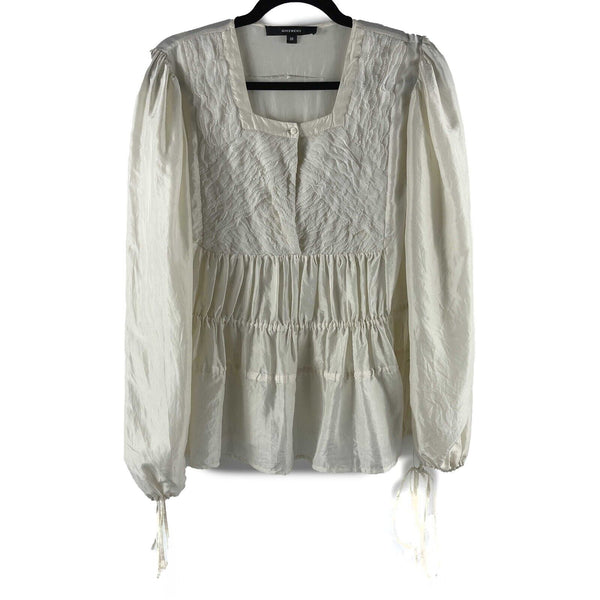 Givenchy - Pristine - Jaw String Ruffle Silk Blouse - Ivory Top - 36 U ...