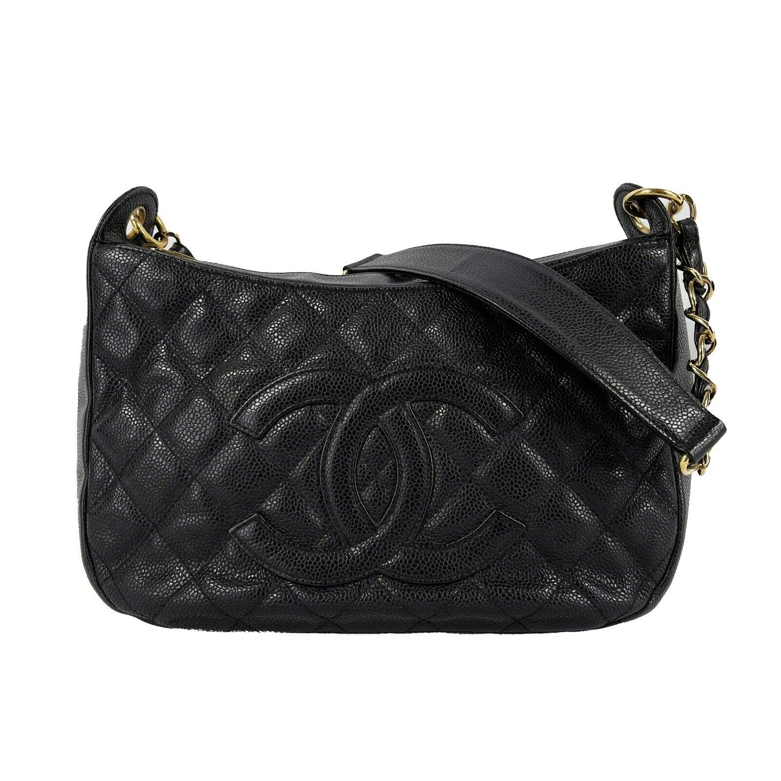 chanel black caviar shoulder bag