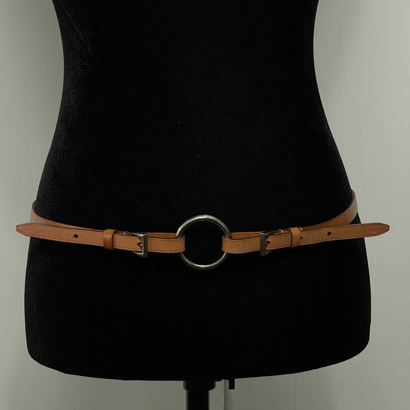 Prada - Double Buckle and Circle Brown Skinny Leather Belt - Size 34 -  BougieHabit