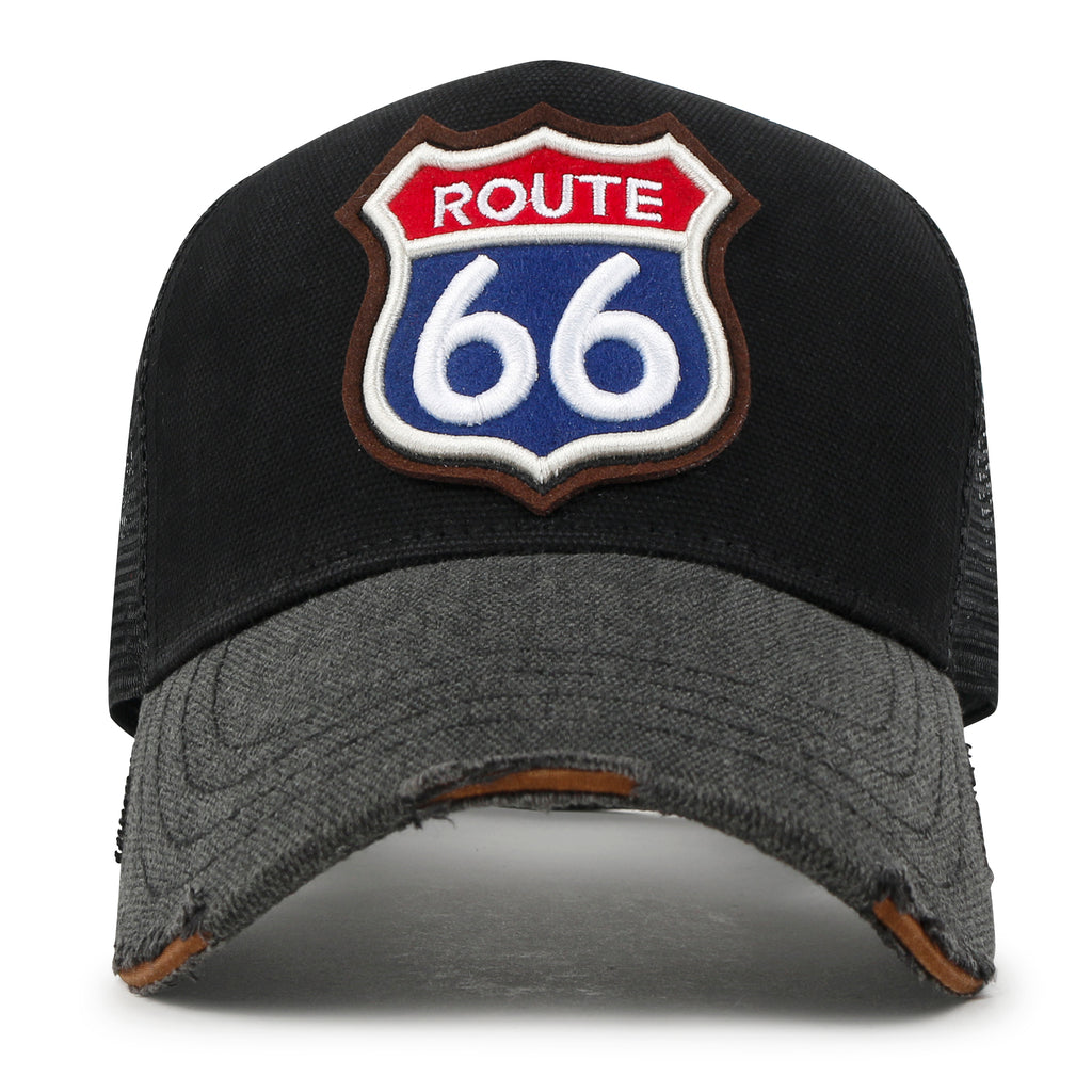 ililily PREMIUM ROAD TRIP Vintage Distressed Snapback Trucker Hat Base