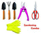 Gardening Combo - Cultivator, Trowel, Garden Fork, Flower Cutter (Hedge Shears), Household & Garden Scissor with Rubber Gloves(1pair)