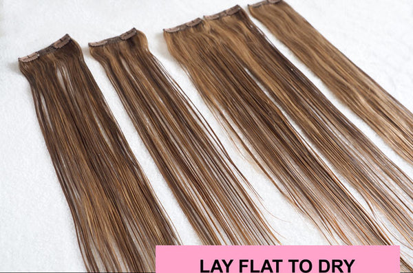 lay to dry hair extensions