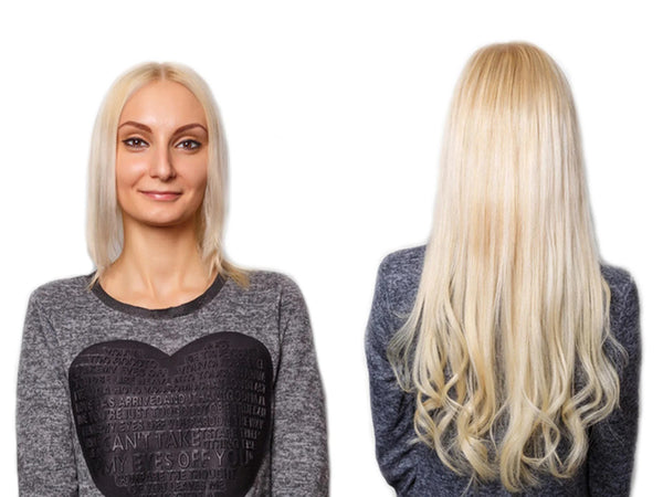 clip in hair extensions before and after