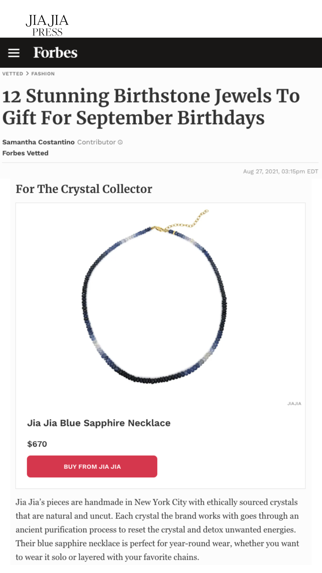 Arizona Ombre Blue Sapphire Necklace