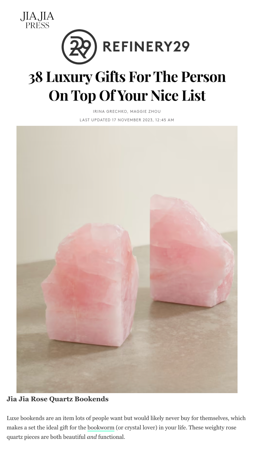 Rose Quartz Bookends