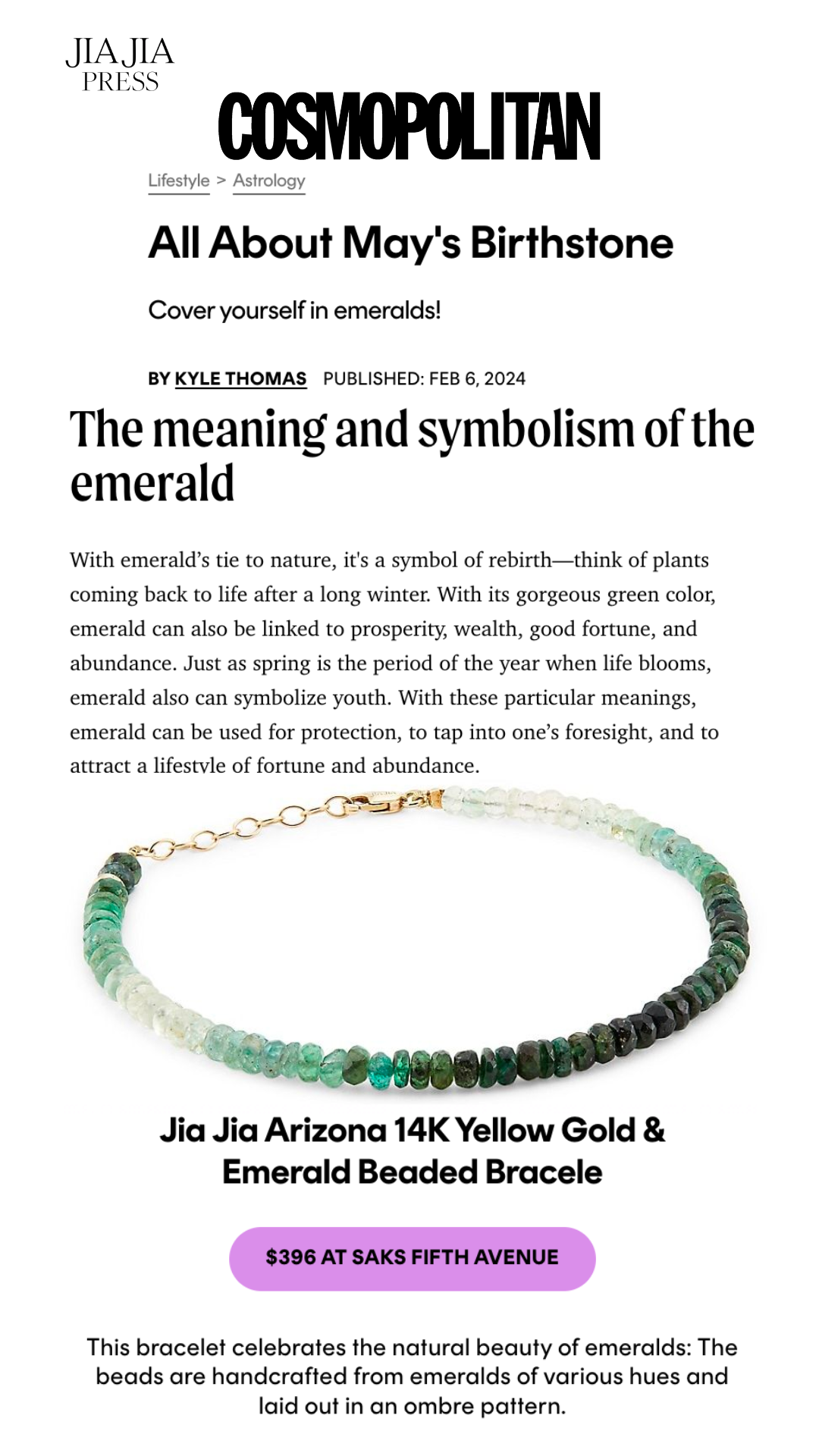 Arizona Emerald Bracelet