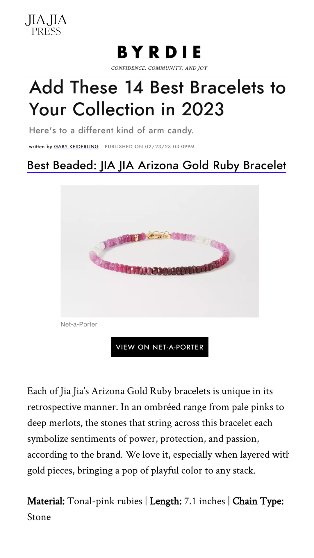 Arizona Ruby Bracelet