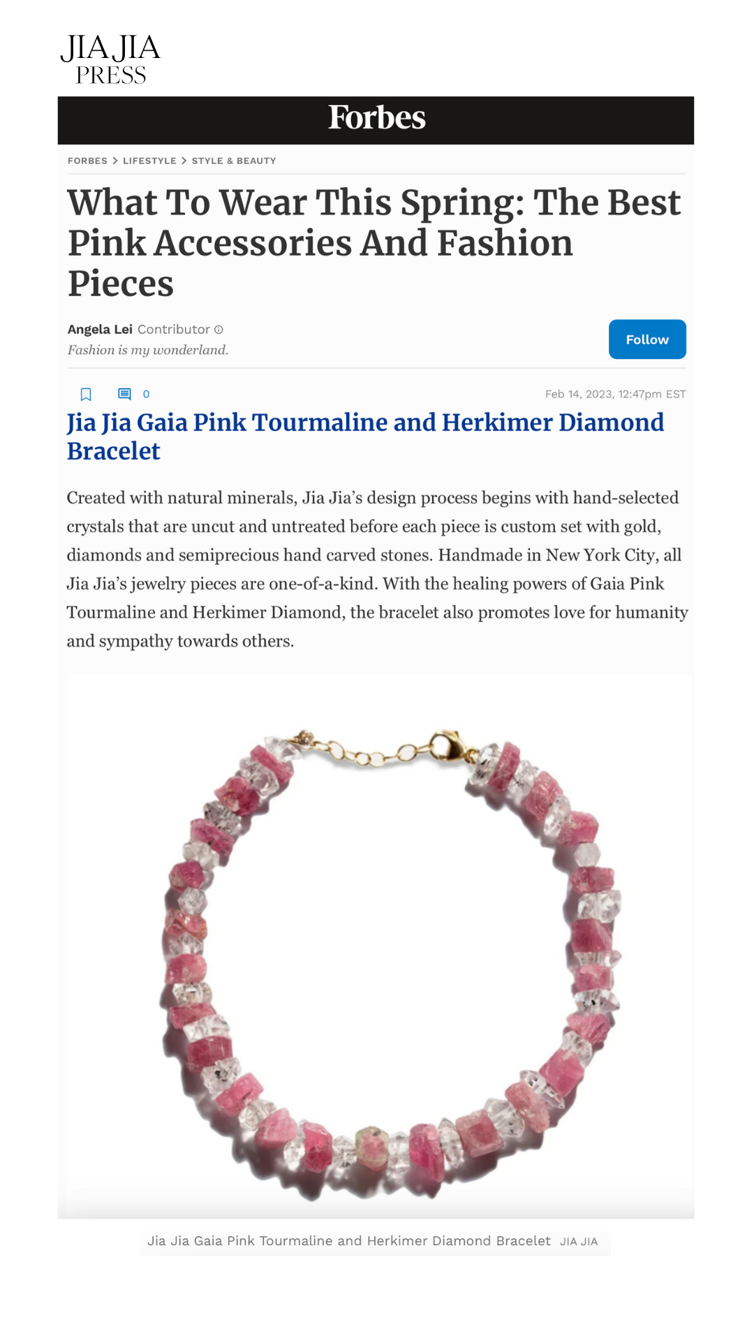 Gaia Pink Tourmaline and Herkimer Diamond Bracelet