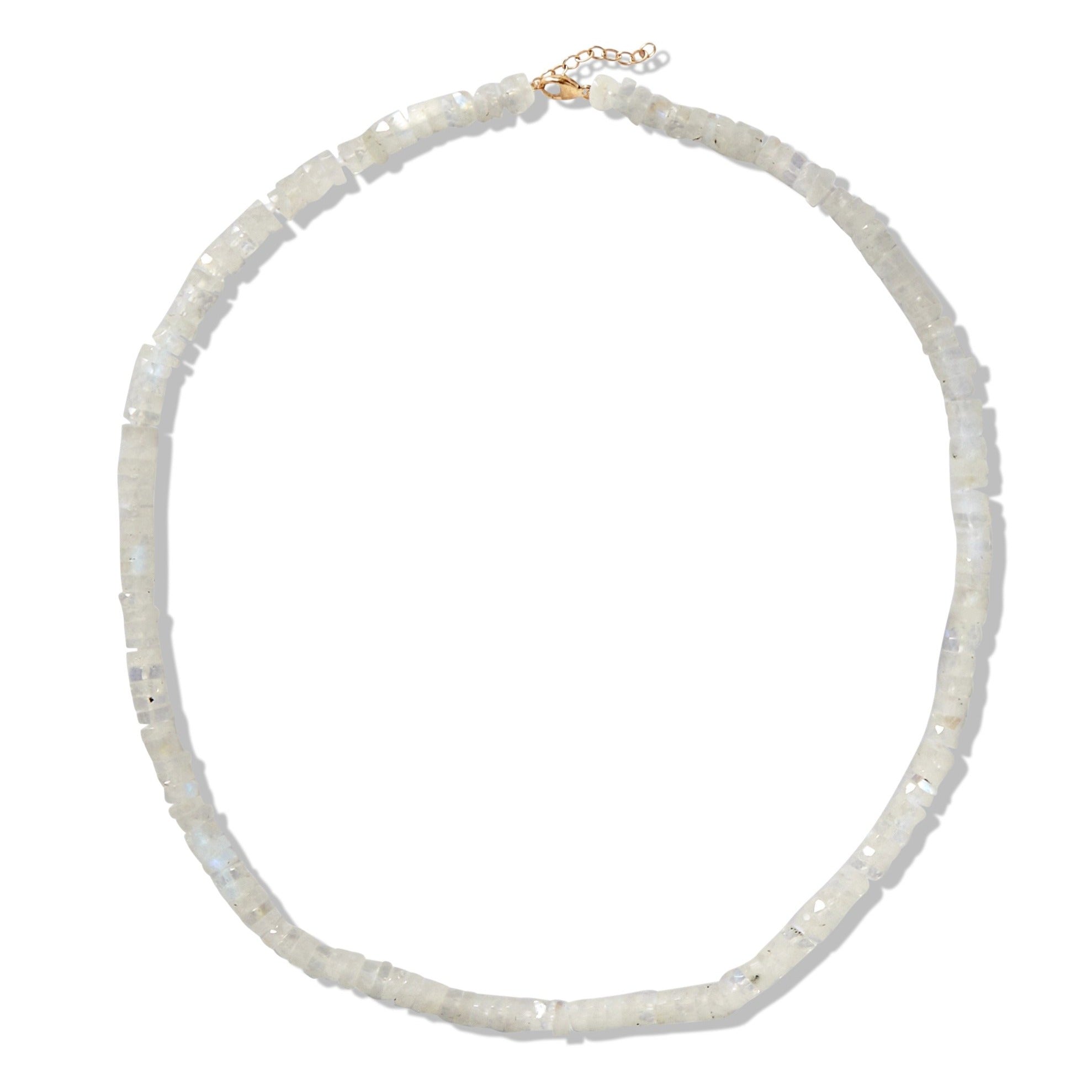 Top Grade Natural Faceted Rainbow Moonstone Beads Necklace 16