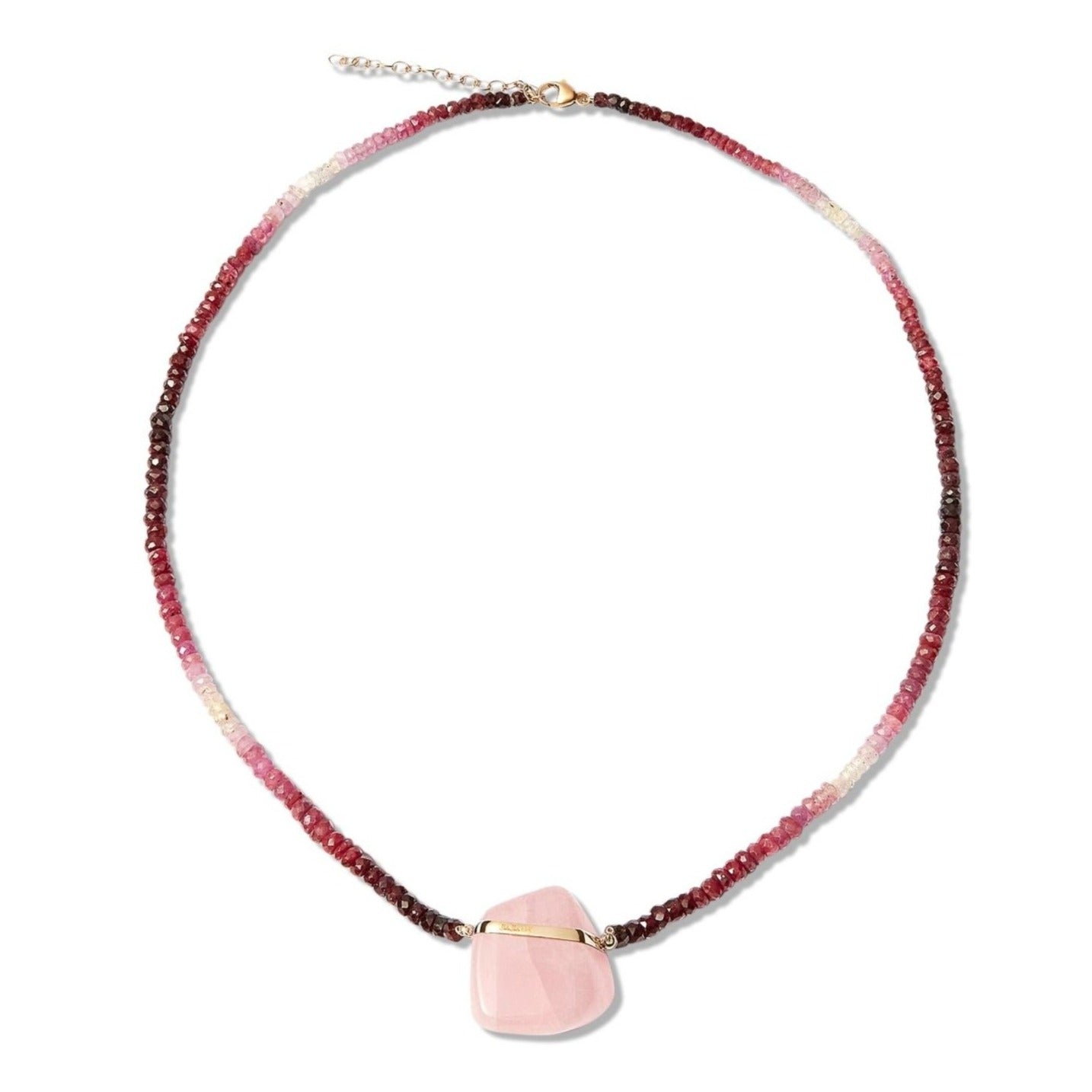 Wellbeing Pink Rose Quartz Gold Necklace | Amuletta Jewelry | Amuletta