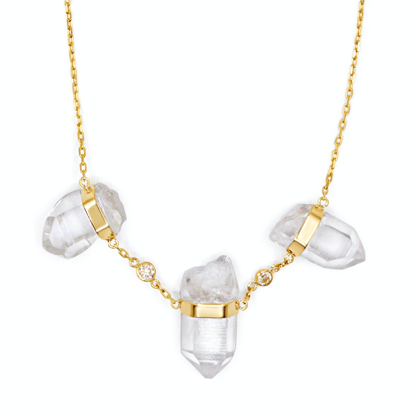 Enamel & Stone Pendant Necklace | 18ct Gold Plated Vermeil/Crystal Qua |  Missoma