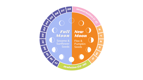 Seed Cycling Chart, Seed Cycling with the moon, Seed cycling for irregular cycles