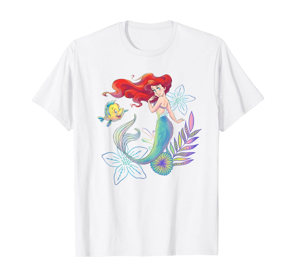 Disney The Little Mermaid Ariel and Flounder Sea T-Shirt | RizoSwitch